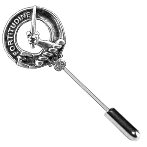MacRae Clan Crest Stick or Cravat pin, Sterling Silver