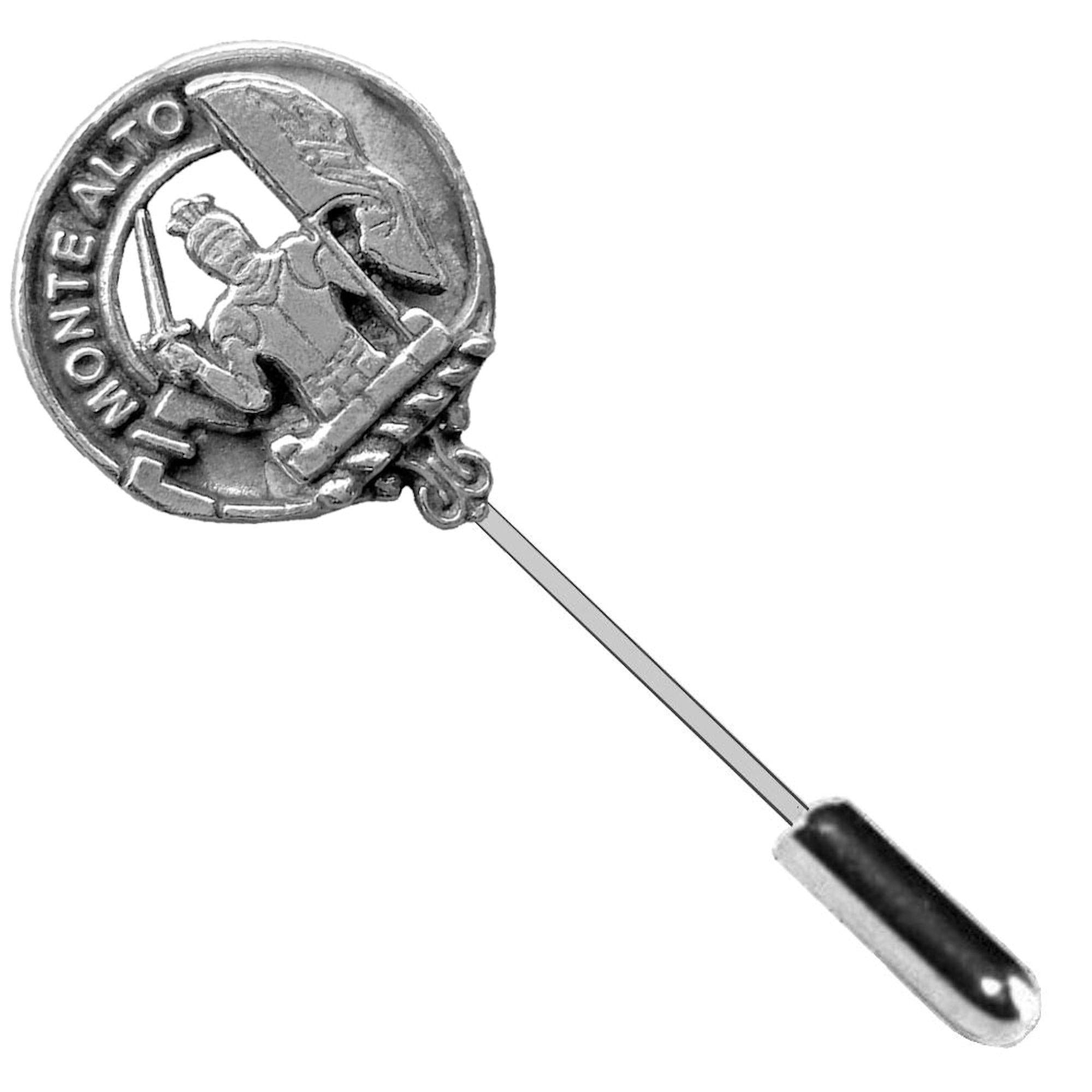 Mowat Clan Crest Stick or Cravat pin, Sterling Silver