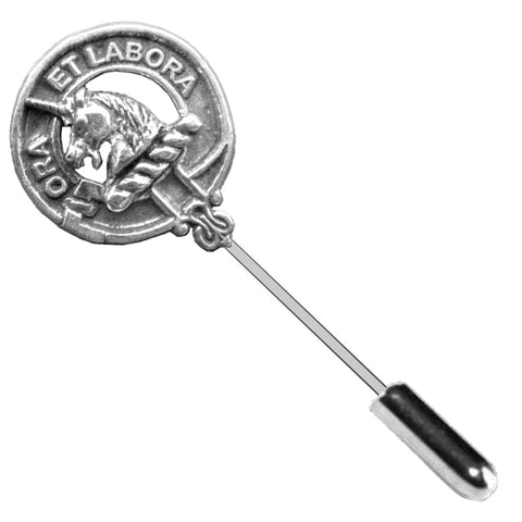 Ramsay Clan Crest Stick or Cravat pin, Sterling Silver