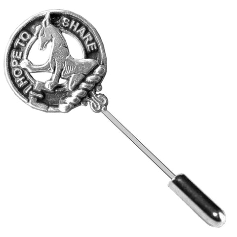 Riddell Clan Crest Stick or Cravat pin, Sterling Silver