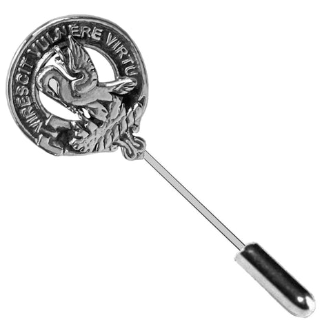 Stewart Clan Crest Stick or Cravat pin, Sterling Silver