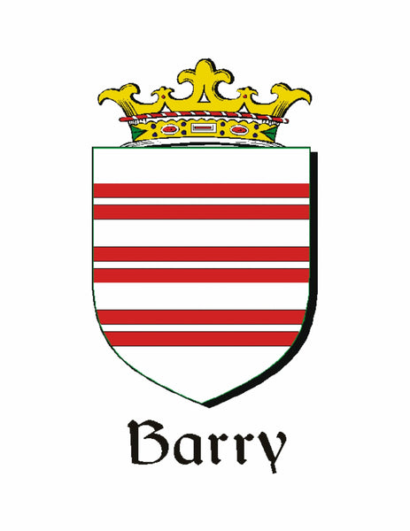 Barry Irish Coat of Arms Black Pocket Watch