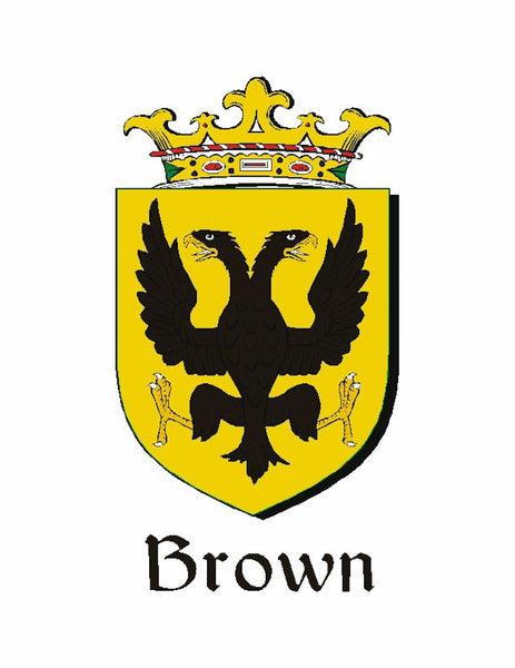 Brown Irish Coat of Arms Black Pocket Watch