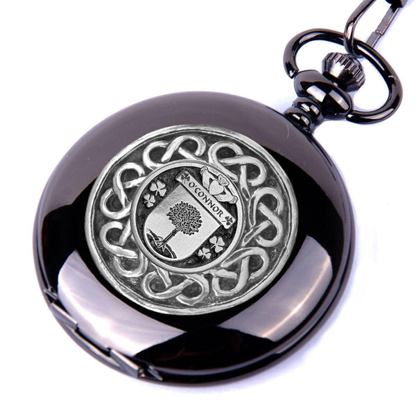 O'Connor Offlay   Irish Coat of Arms Black Pocket Watch