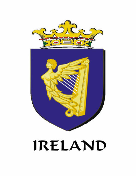 Ireland Irish Coat of Arms Black Pocket Watch