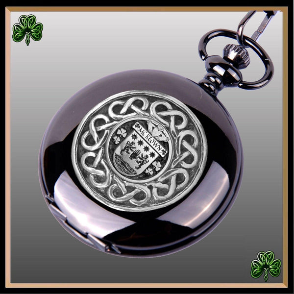 Keown Irish Coat of Arms Black Pocket Watch
