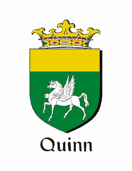 Quinn Irish Coat of Arms Black Pocket Watch