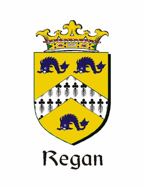 Regan Irish Coat of Arms Black Pocket Watch
