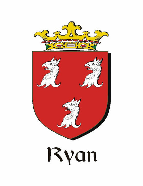 Ryan Irish Coat of Arms Black Pocket Watch