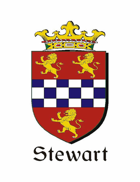 Stewart Irish Coat of Arms Black Pocket Watch