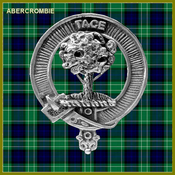 Abercrombie 5 oz Round Clan Crest Scottish Badge Flask