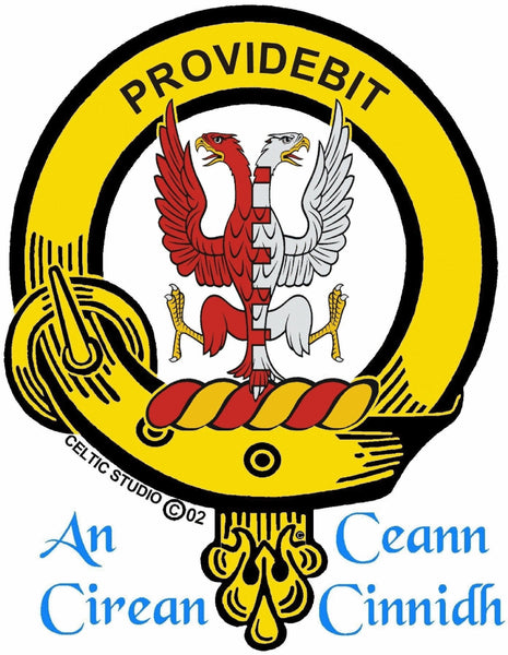 Boyle 5 oz Round Clan Crest Scottish Badge Flask