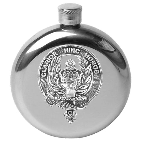 Buchanan 5 oz Round Clan Crest Scottish Badge Flask