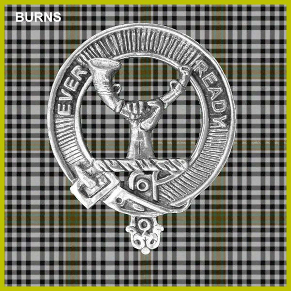 Burns 5 oz Round Clan Crest Scottish Badge Flask