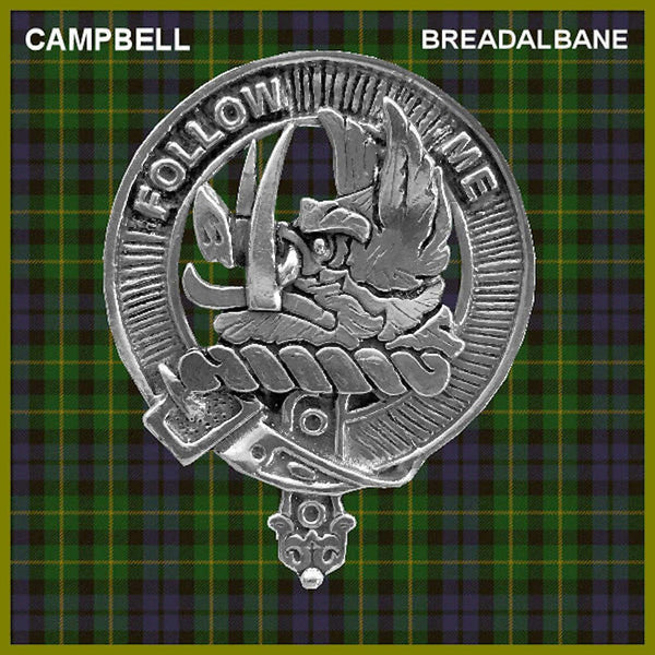 Campbell Breadalbane 5oz Round Scottish Clan Crest Badge Stainless Steel Flask