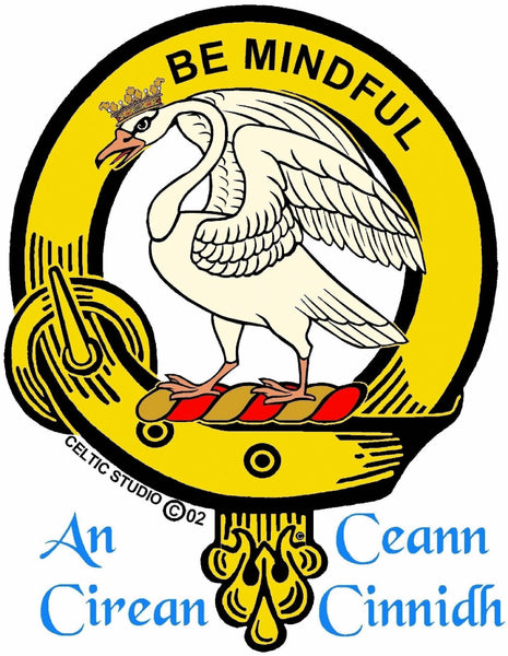 Campbell Calder 5 oz Round Clan Crest Scottish Badge Flask
