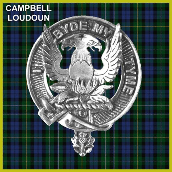 Campbell Loudoun 5 oz Round Clan Crest Scottish Badge Flask