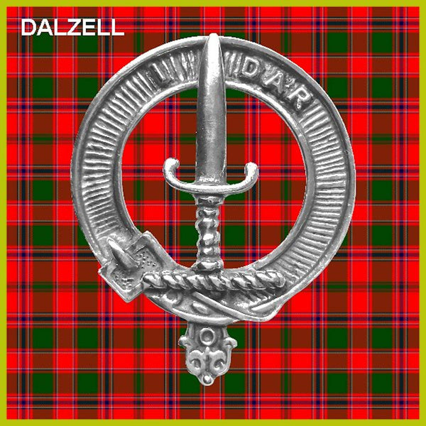 Dalzell 5 oz Round Clan Crest Scottish Badge Flask
