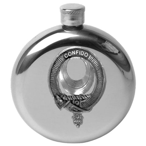 Durie 5 oz Round Clan Crest Scottish Badge Flask