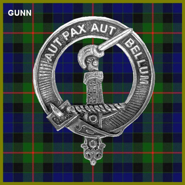 Gunn 5oz Round Scottish Clan Crest Badge Stainless Steel Flask