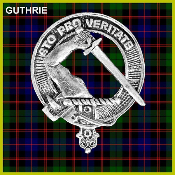 Guthrie 5 oz Round Clan Crest Scottish Badge Flask