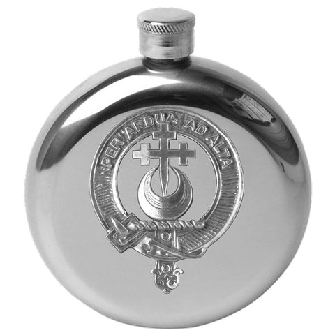 Hannay 5 oz Round Clan Crest Scottish Badge Flask