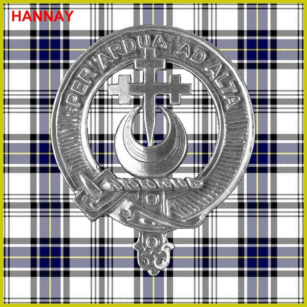 Hannay 5 oz Round Clan Crest Scottish Badge Flask