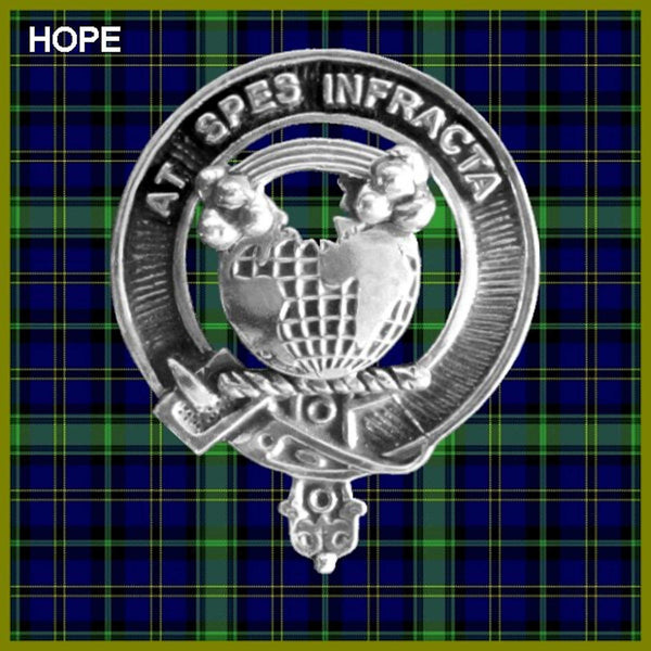 Hope 5 oz Round Clan Crest Scottish Badge Flask