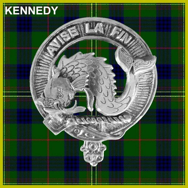 Kennedy 5 oz Round Clan Crest Scottish Badge Flask