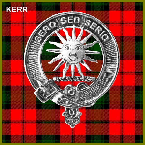 Kerr 5 oz Round Clan Crest Scottish Badge Flask