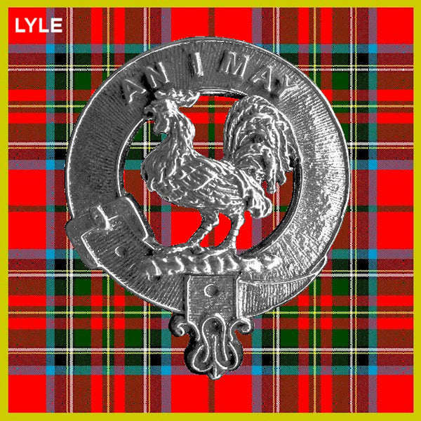 Lyle 5 oz Round Clan Crest Scottish Badge Flask