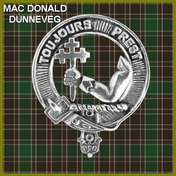 MacDonald (Dunnyveg) 5 oz Round Clan Crest Scottish Badge Flask