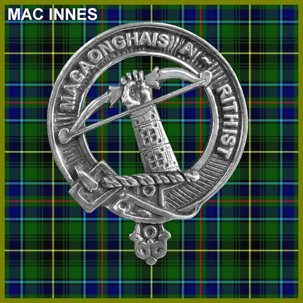 MacInnes 5 oz Round Clan Crest Scottish Badge Flask