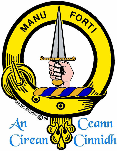 MacKay 5 oz Round Clan Crest Scottish Badge Flask
