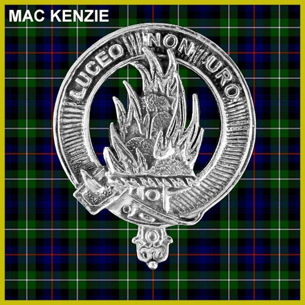 MacKenzie 5oz Round Scottish Clan Crest Badge Stainless Steel Flask