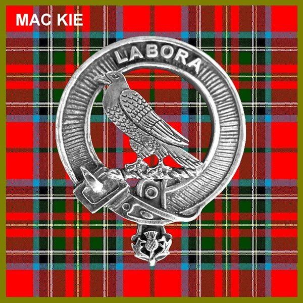 MacKie 5 oz Round Clan Crest Scottish Badge Flask