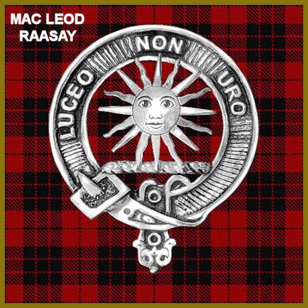 MacLeod (Raasay) 5 oz Round Clan Crest Scottish Badge Flask