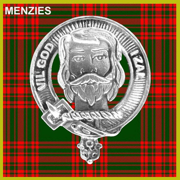 Menzeis 5 oz Round Clan Crest Scottish Badge Flask