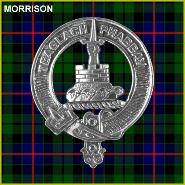 Morrison 5 oz Round Clan Crest Scottish Badge Flask