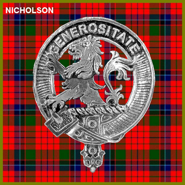 Nicholson (Lion) 5 oz Round Clan Crest Scottish Badge Flask