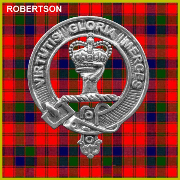 Robertson 5 oz Round Clan Crest Scottish Badge Flask