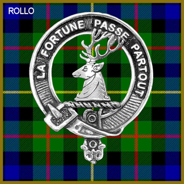 Rollo 5 oz Round Clan Crest Scottish Badge Flask