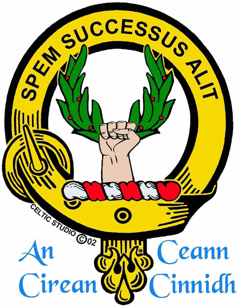 Ross 5oz Round Scottish Clan Crest Badge Stainless Steel Flask