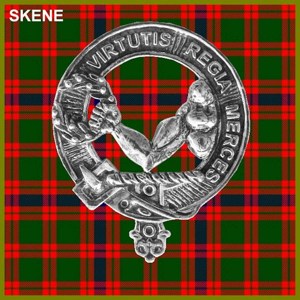 Skene 5 oz Round Clan Crest Scottish Badge Flask