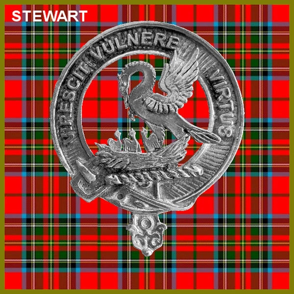 Stewart (Royal) 5 oz Round Clan Crest Scottish Badge Flask