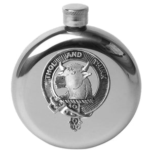 Tweedie 5 oz Round Clan Crest Scottish Badge Flask