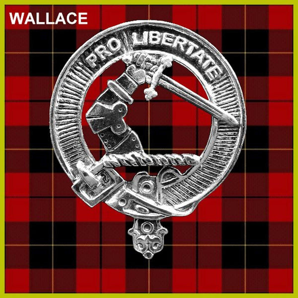 Wallace 5 oz Round Clan Crest Scottish Badge Flask