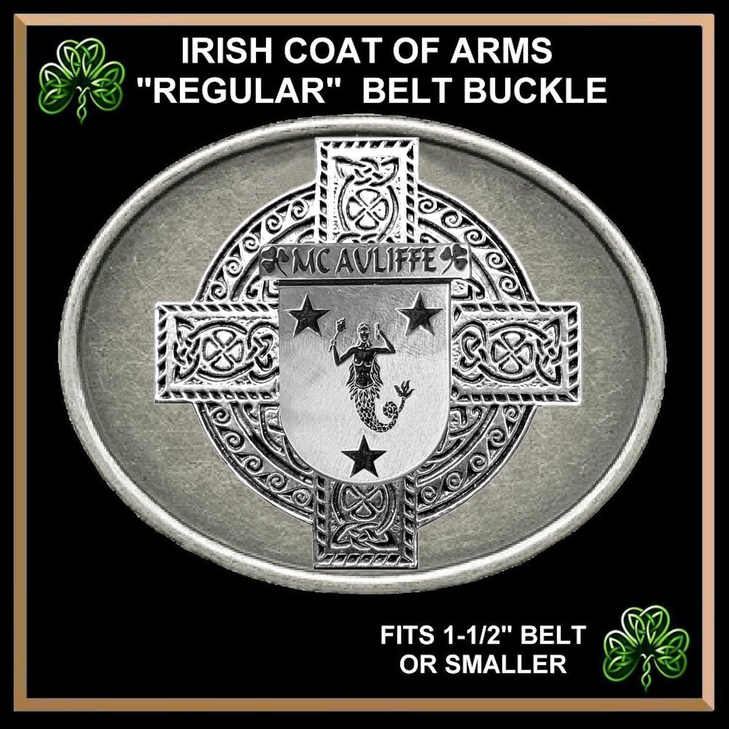 Auliffe Irish Coat of Arms Regular Buckle