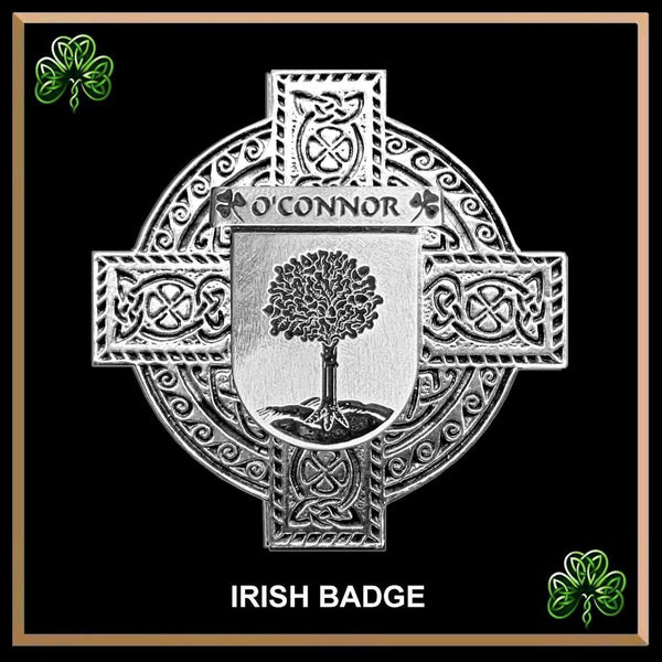 O'Connor Offlay Irish Family Coat Of Arms Celtic Cross Badge