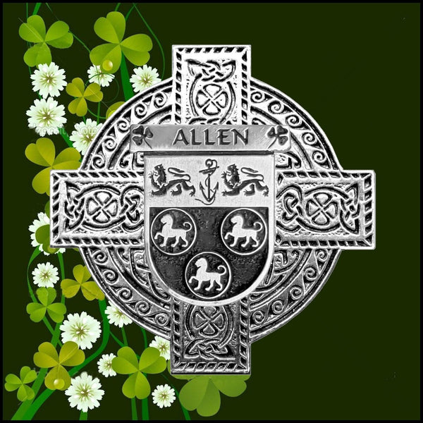 Allen Irish Celtic Cross Badge 8 oz. Flask Green, Black or Stainless